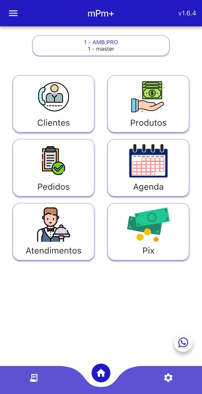 Tela principal do aplicativo mPm+